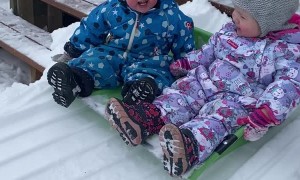 Snow Slide Delights Children