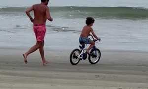Father-Son Bonding on the Beach