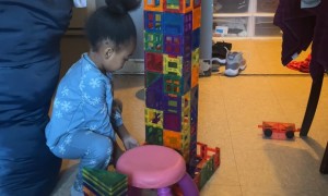 Girl Accidentally Knocks Over Tower She's Building