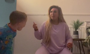 Little Boy Learns Back Handspring