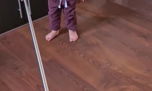 Toddler Falls While Helping With Chores