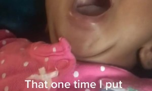 Mom Puts Googly Eyes on Sleeping Newborn