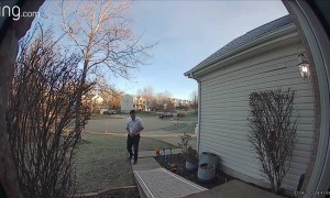 Man Falls Flat on Back Down Slippery Ramp