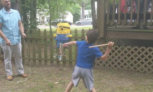 Pinata Setup Falls Down During Birthday Party