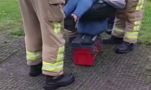 Girl Is Freed From The Tire