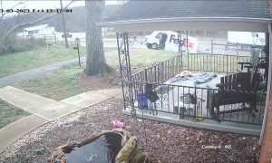 FedEx Truck Gets Hit And Rolls Into Ditch