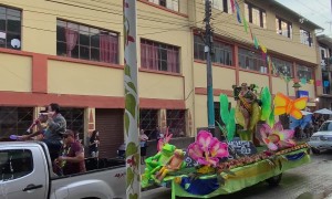 Spray Foam Flies Freely at a Carnival Parade in Ecuador