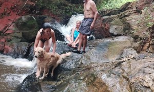 Snake Slides Past Swimmers