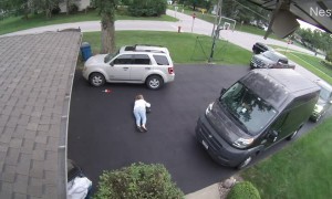 Mom's Face Meets The Driveway