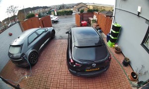 Man Trips Over Electric Car Charger