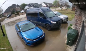 Security Camera Captures Lightning Striking Home