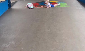 Daughter A Bit Too Excited To See Mom