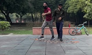 Man Jumps Double Dutch on His Stomach