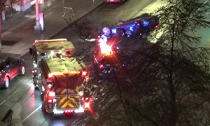 Car Crashes on Highway Offramp in Seattle