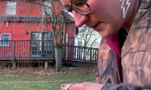 Woman Frees Bird Tangled Up in Netting