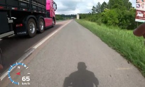 Cyclists Train on Busy Freeway