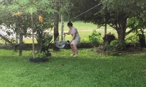 Grandpa Builds a Zipline for His Baby Grandson