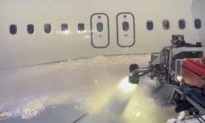 De-Icing an Airliner Before Takeoff