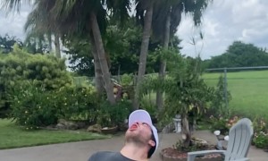 Guy Catches a Plum in His Mouth