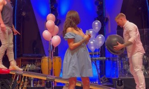 Couple's High Flying Acrobatic Gender Reveal