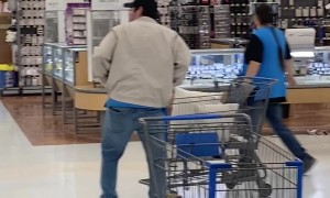 Man Smashes Jewelry Cases at Walmart