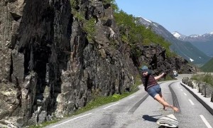 Skating On A Surfboard