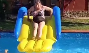 Grandma Goes Down The Slide