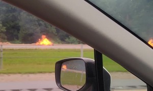 Semi Drops Flaming Hay Blames On Highway