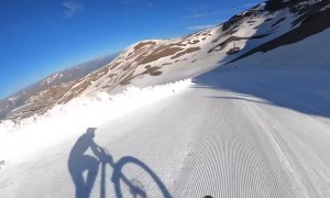 Professional Bicyclists Race Down Alps