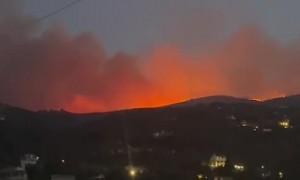 Fire breaks out in Corfu, Greece
