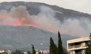 Wildfire breaks out near Dubrovnik, Croatia 
