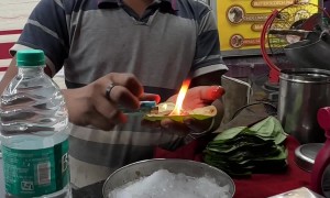 Tourists Sample Flaming Food in India
