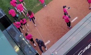 Fan Uses String And Cup To Grab Baseball