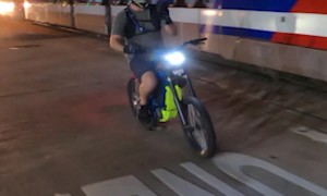 SUV Merges Into Houston Metrorail