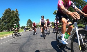 Pro Cyclist Hits Pothole Directly