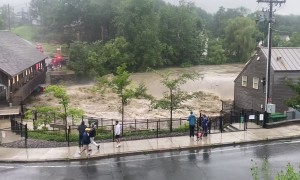 Flooding at Quechee Falls