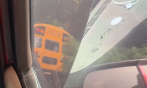 Pothole Put Bus In Ditch