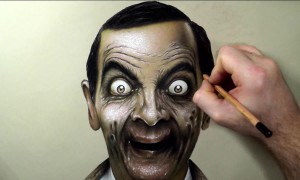 3D Drawing Of Zombie Mr. Bean