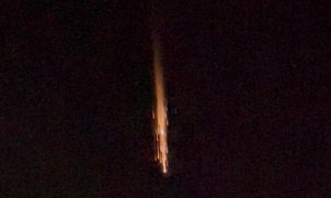 Space Debris Falling Through Atmosphere