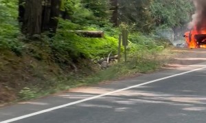 RV Roadside Fire in the Umpqua National Forest