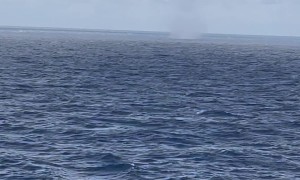 Waterspout Spins By Cruise Ship