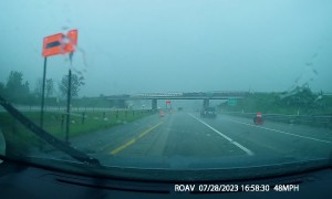 Lightning Strike Over Highway