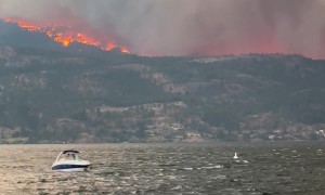 Boaters Watch Wildfire Burn in British Columbia