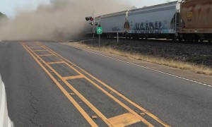 Train Collides With Semi Truck