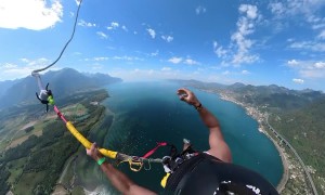 Bungee Jumping From a Paraglider