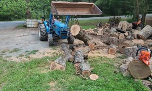 Daughter Helps Dad With Yardwork