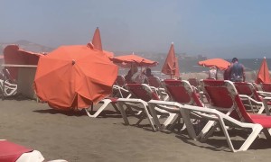 Wind Wreaks Havoc on Beach
