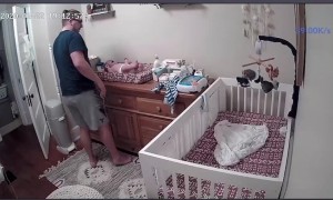 Dad Catches Baby Rolling Off Changing Table