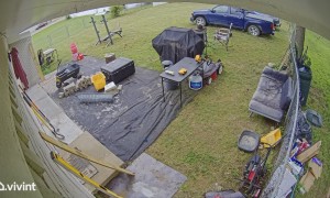 Runaway Tire Crashes Into Man's yard