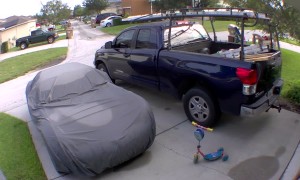 Man Trips on Tiny Scooter